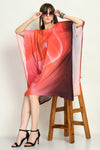 Orange Printed Kaftan Dress - Navvi.in