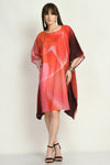 Orange Printed Kaftan Dress - Navvi.in