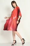 Orange Printed Kaftan Dress - Navvi.in