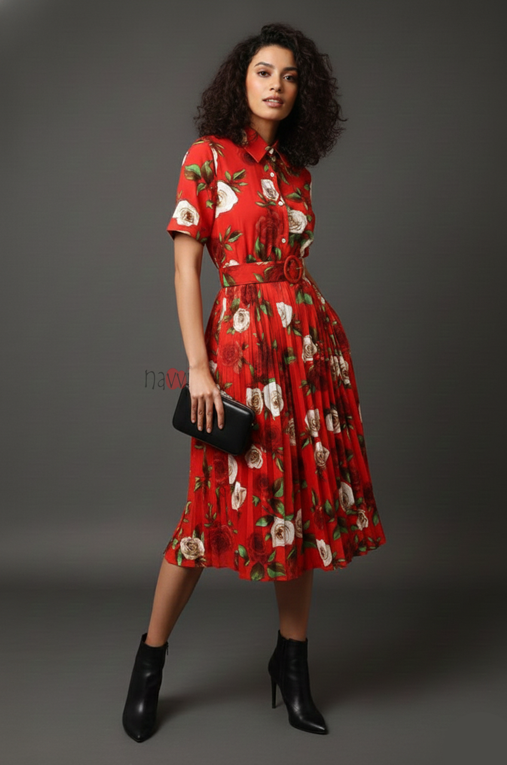 Red Floral Maxi Dress