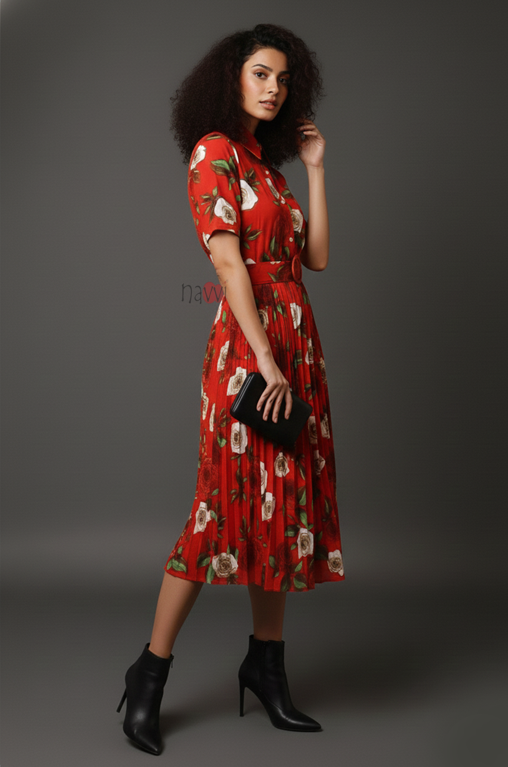Red Floral Maxi Dress