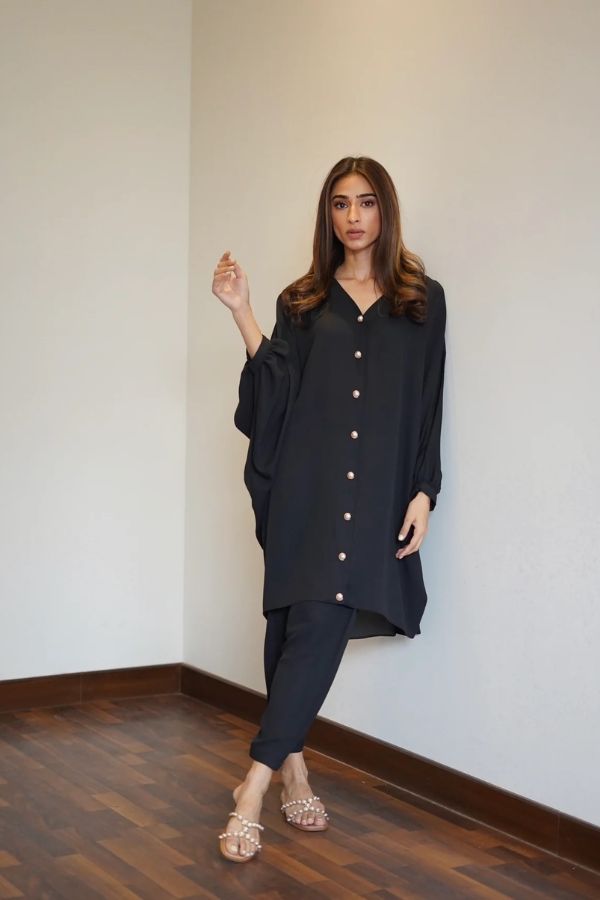 Oversized Black Co - ord Set - Navvi.in