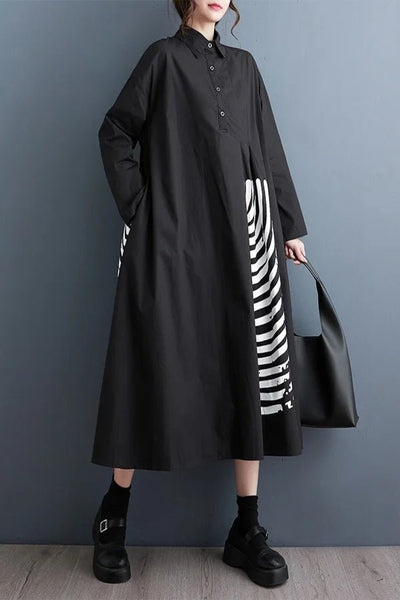 Oversized Shirt Dress with Graphic Print - Navvi.in
