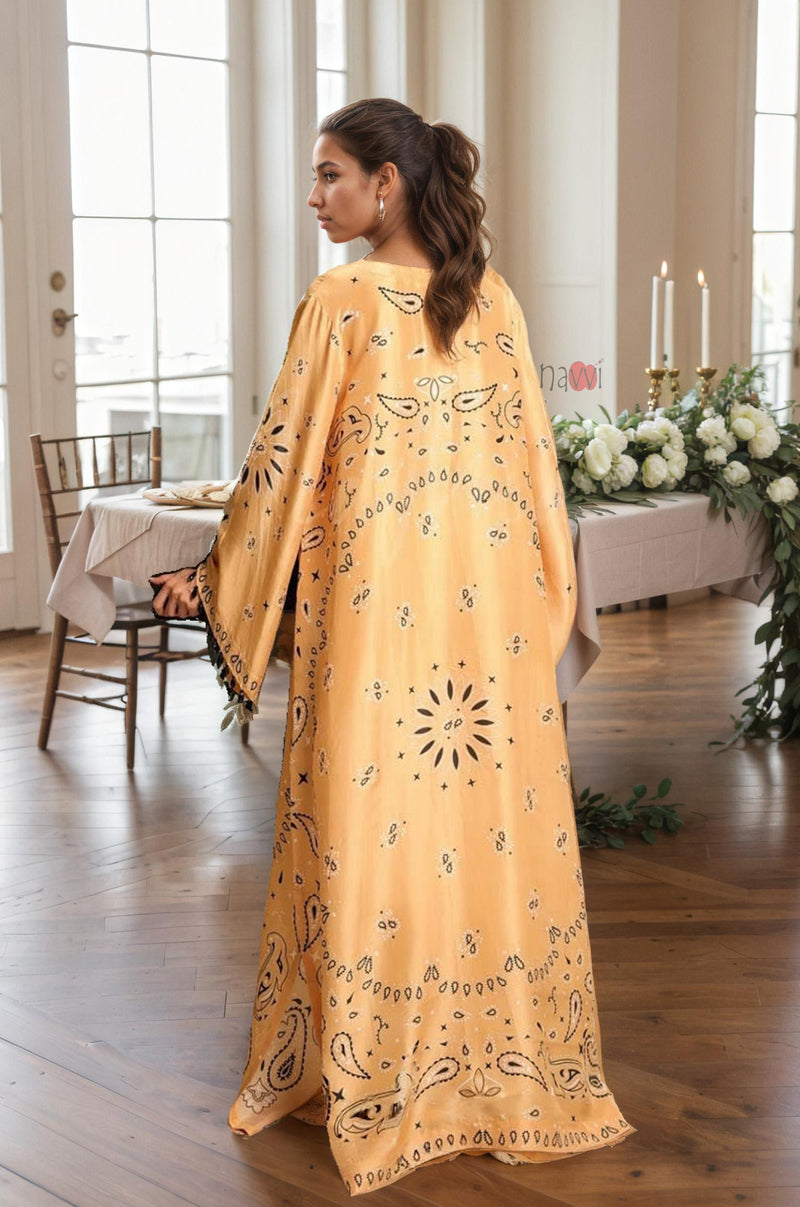 Glacier Blue Women’s Printed Kaftan Maxi Dress