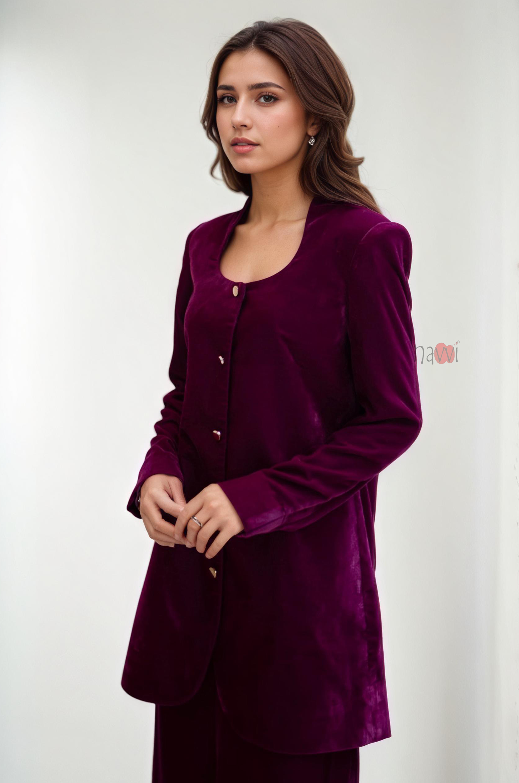 Berry Ice Velvet Pant Suit Co-ord Set