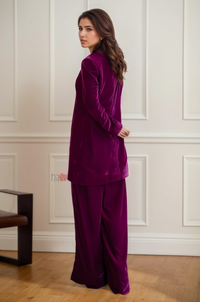 Berry Ice Velvet Pant Suit Co-ord Set