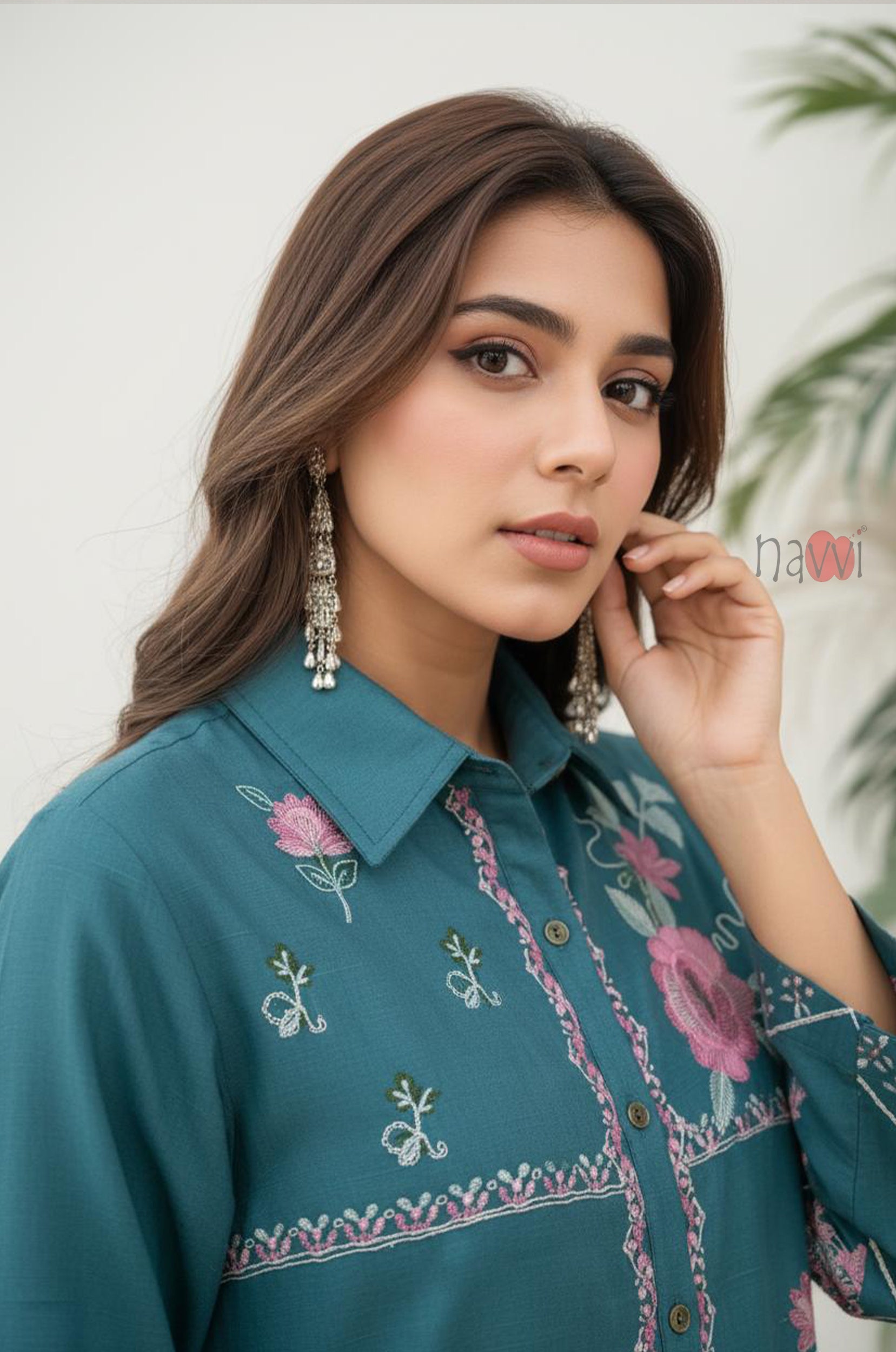 Teal Blossom Printed Co-Ord Set