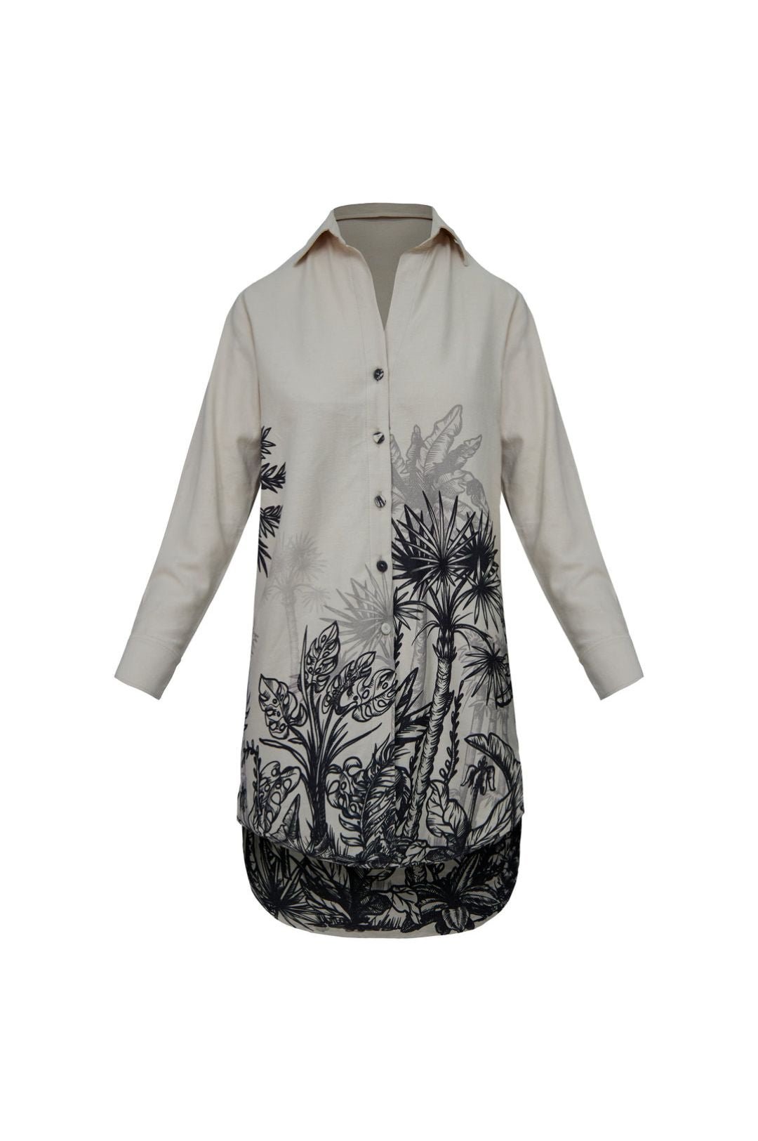 Palm Tree Printed Short Dress - Navvi.in