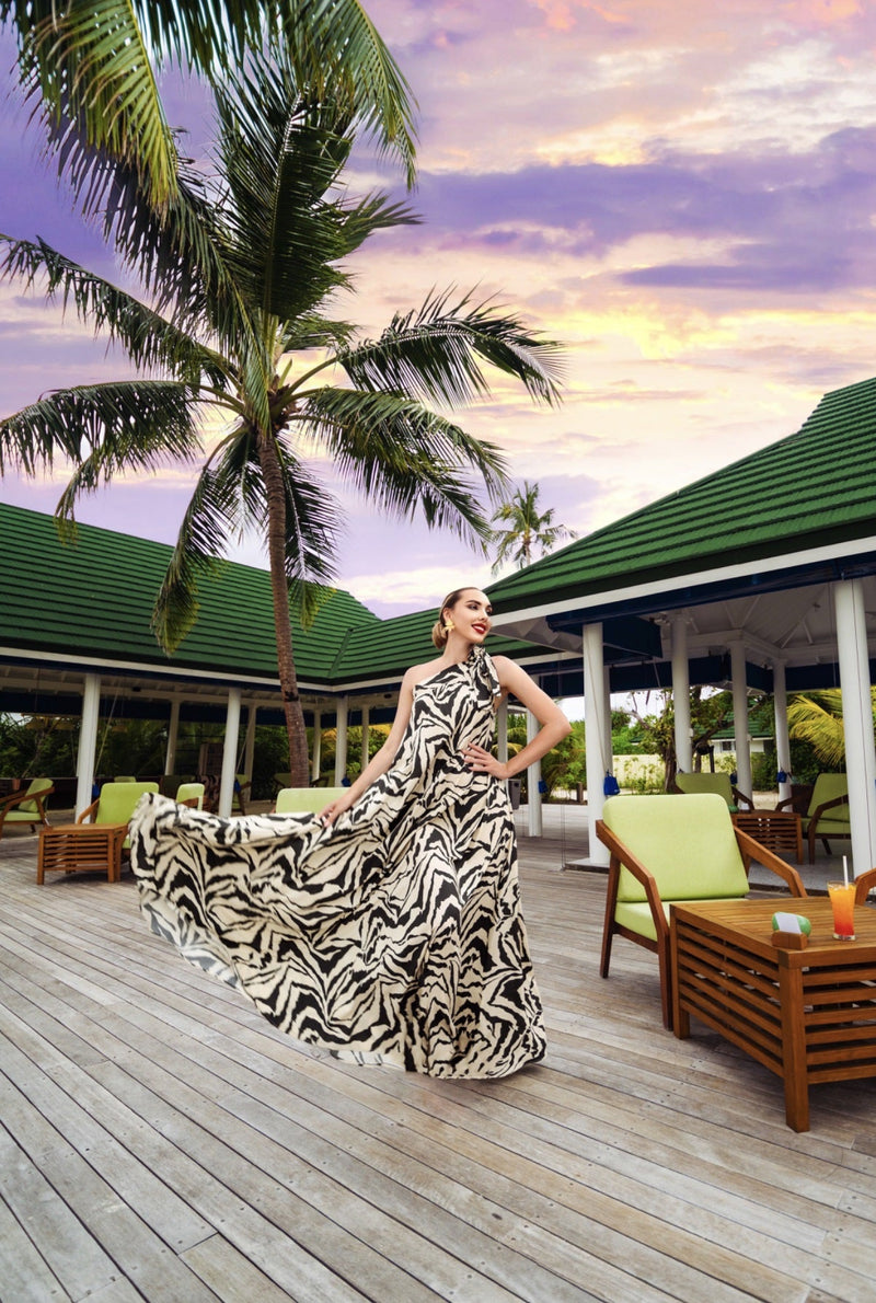 Panthera Off Shoulder Dress - Navvi.in