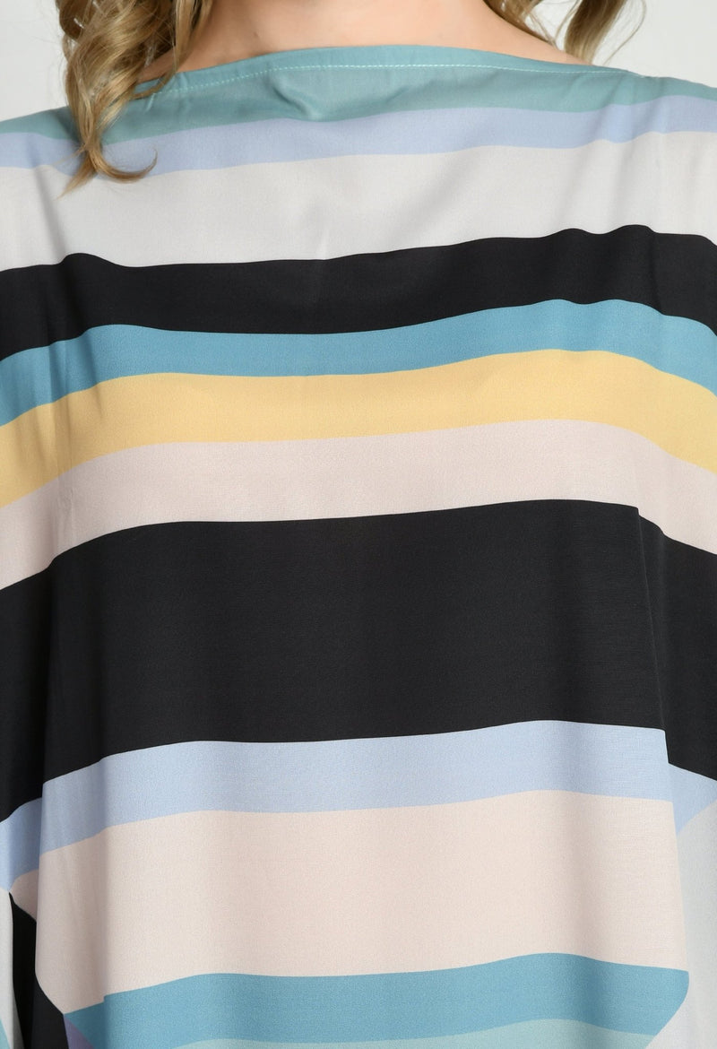 Patterned Silk Kaftan Dress - Navvi.in