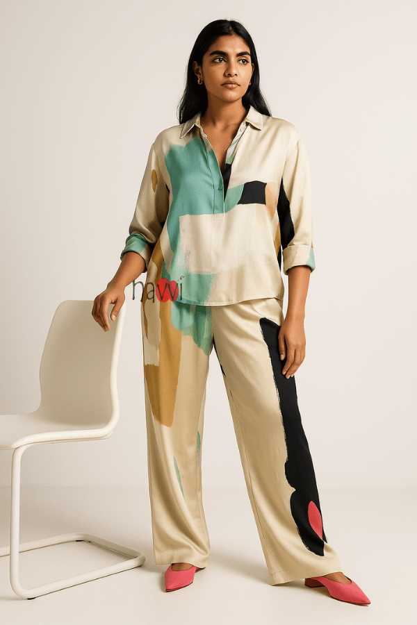 Persian Silk Abstract Co - Ord Sets - Navvi.in