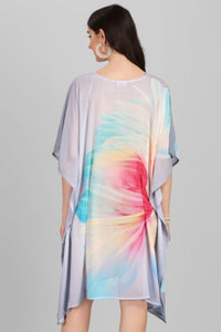 Pink and Blue Pattern Kaftan - Navvi.in