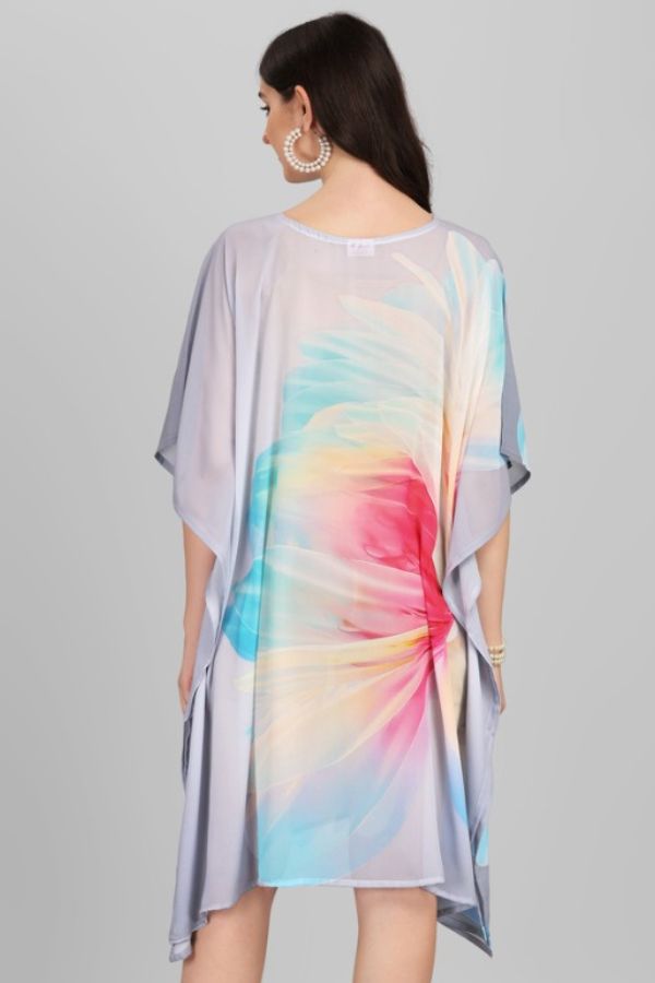Pink and Blue Pattern Kaftan - Navvi.in