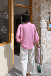Pink Aura – Chic Embroidered Shirt - Navvi.in