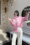 Pink Aura – Chic Embroidered Shirt - Navvi.in