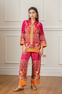 Pink Aura Festive Co - ord Set - Navvi.in