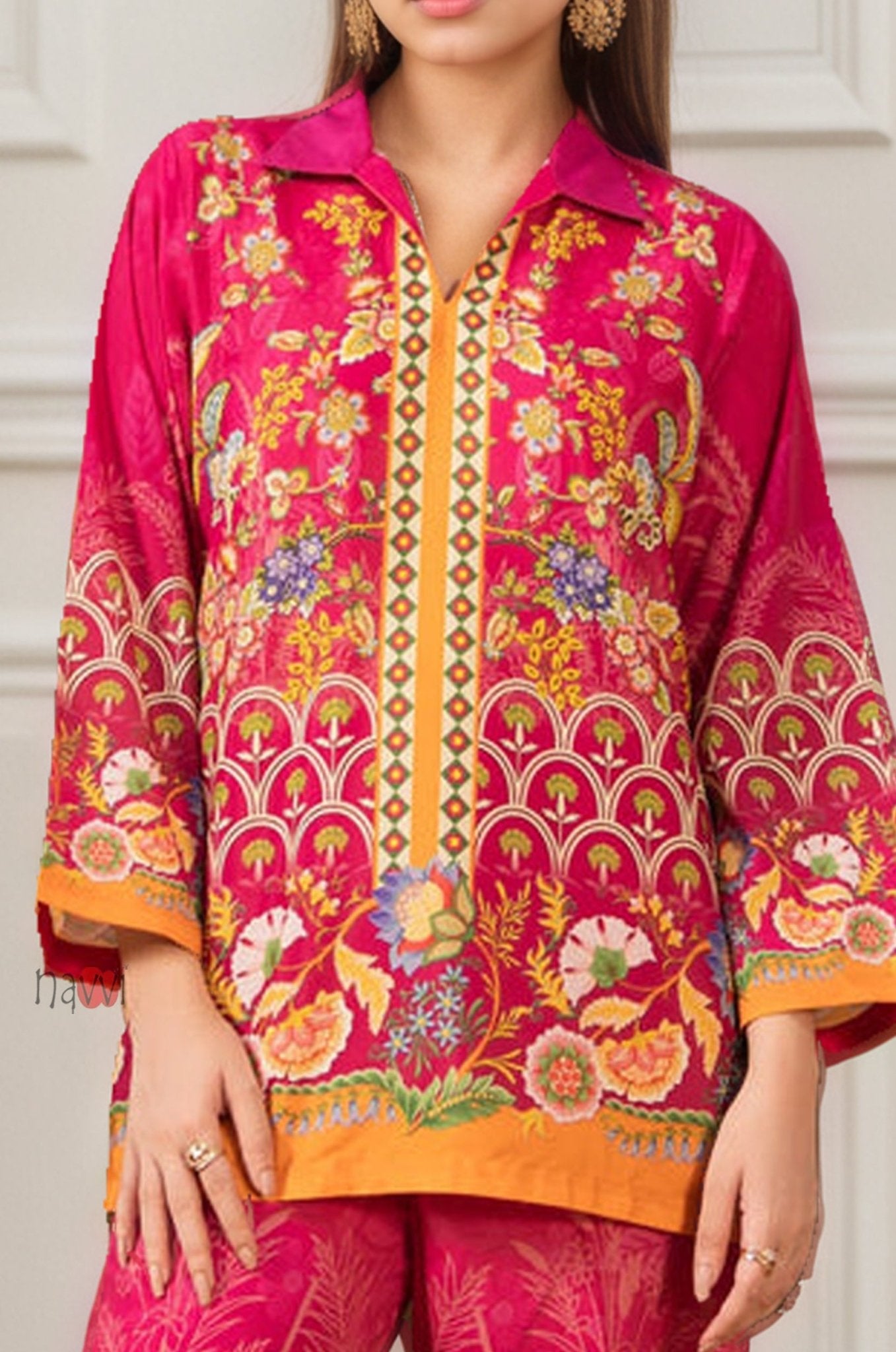 Pink Aura Festive Co - ord Set - Navvi.in