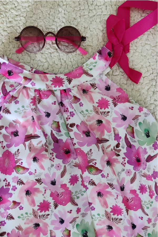 Pink Ribbon Tie Chiffon Dress - Navvi.in