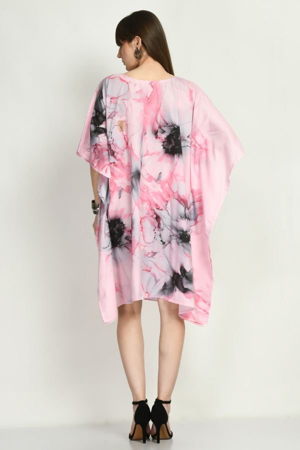 Pink Short Kaftan Dress - Navvi.in