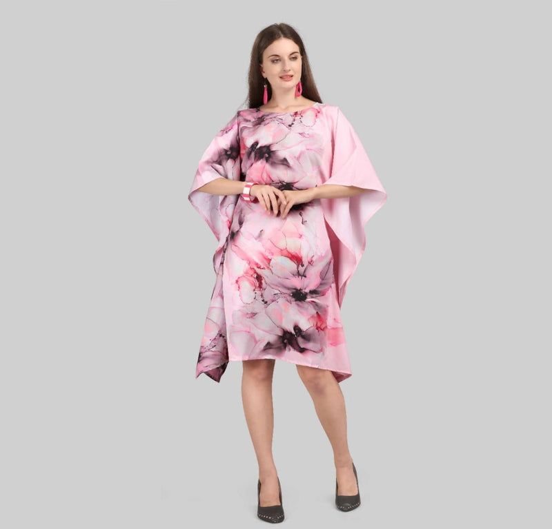 Pink Short Kaftan Dress - Navvi.in