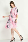 Pink Short Kaftan Dress - Navvi.in