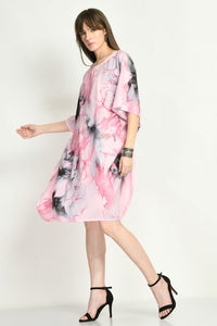 Pink Short Kaftan Dress - Navvi.in