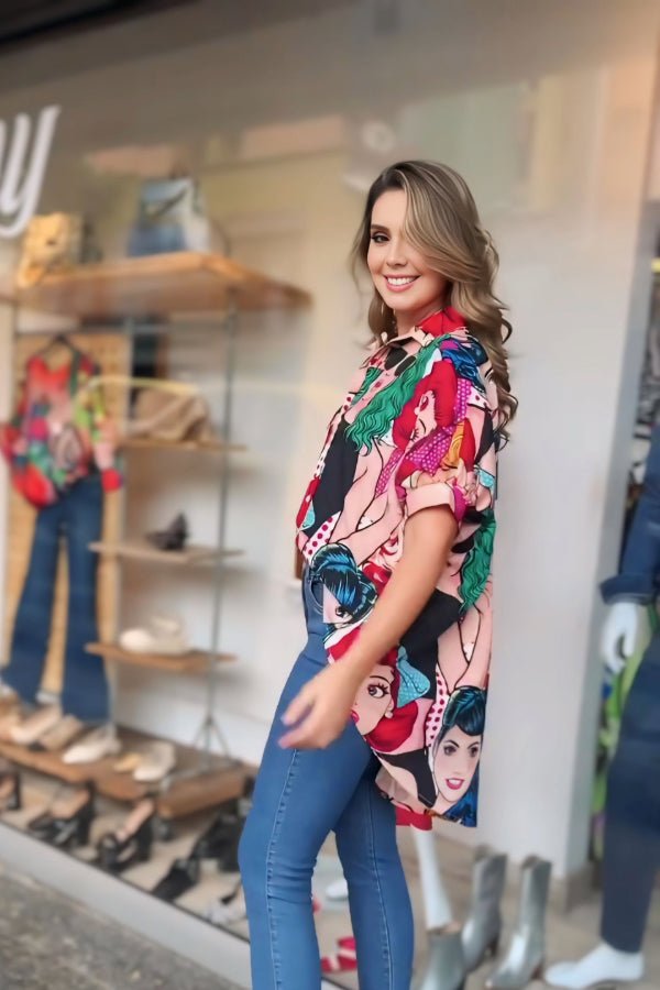 Pop Art Design Printed Shirt - Navvi.in