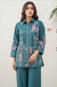 Teal Blossom Printed Co-Ord Set