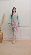 Mint Green Floral Printed Co-ord Set for Women
