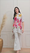 Petal Glow White Shirt in Pure Cotton Mulmul