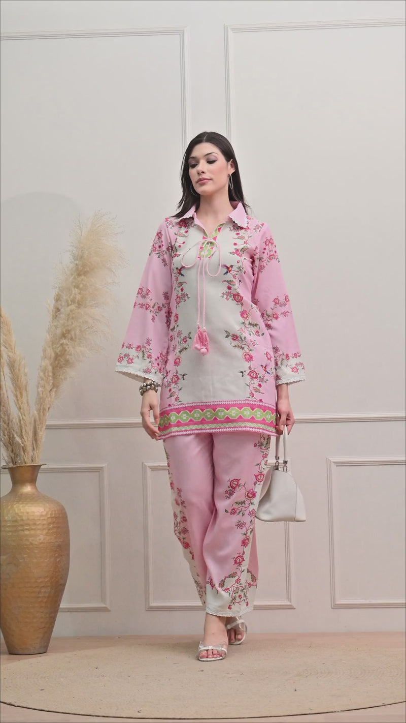 Blush Pink Floral Co-ord Set