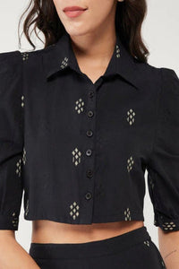 Printed Crop Top With Pant Set - Navvi.in