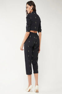 Printed Crop Top With Pant Set - Navvi.in