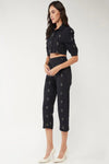 Printed Crop Top With Pant Set - Navvi.in