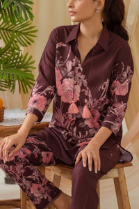 Printed Poly Linen Co - Ord Set - Navvi.in