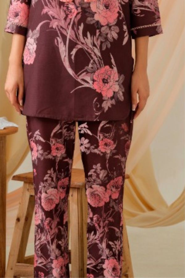 Printed Poly Linen Co - Ord Set - Navvi.in