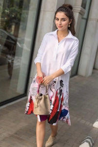 Printed Short Dress Available in 2 Colours - Navvi.in
