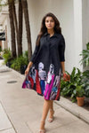 Printed Short Dress Available in 2 Colours - Navvi.in