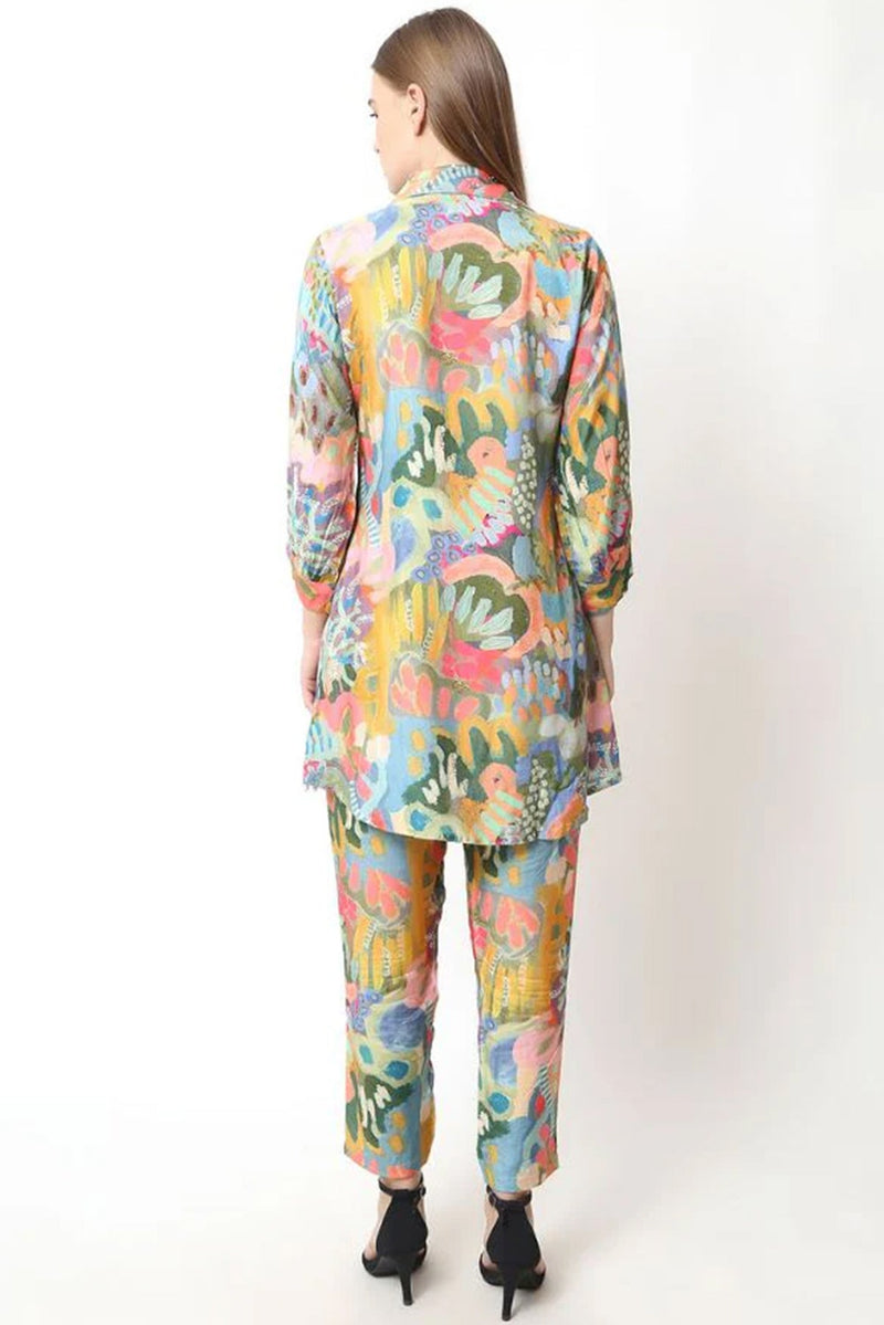 Pure Muslin Embellished Co - ord Set - Navvi.in