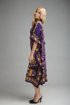 Purple Printed Kaftan - Navvi.in