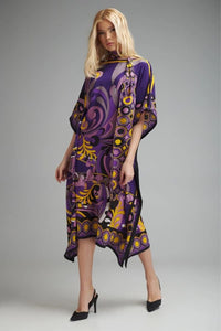 Purple Printed Kaftan - Navvi.in