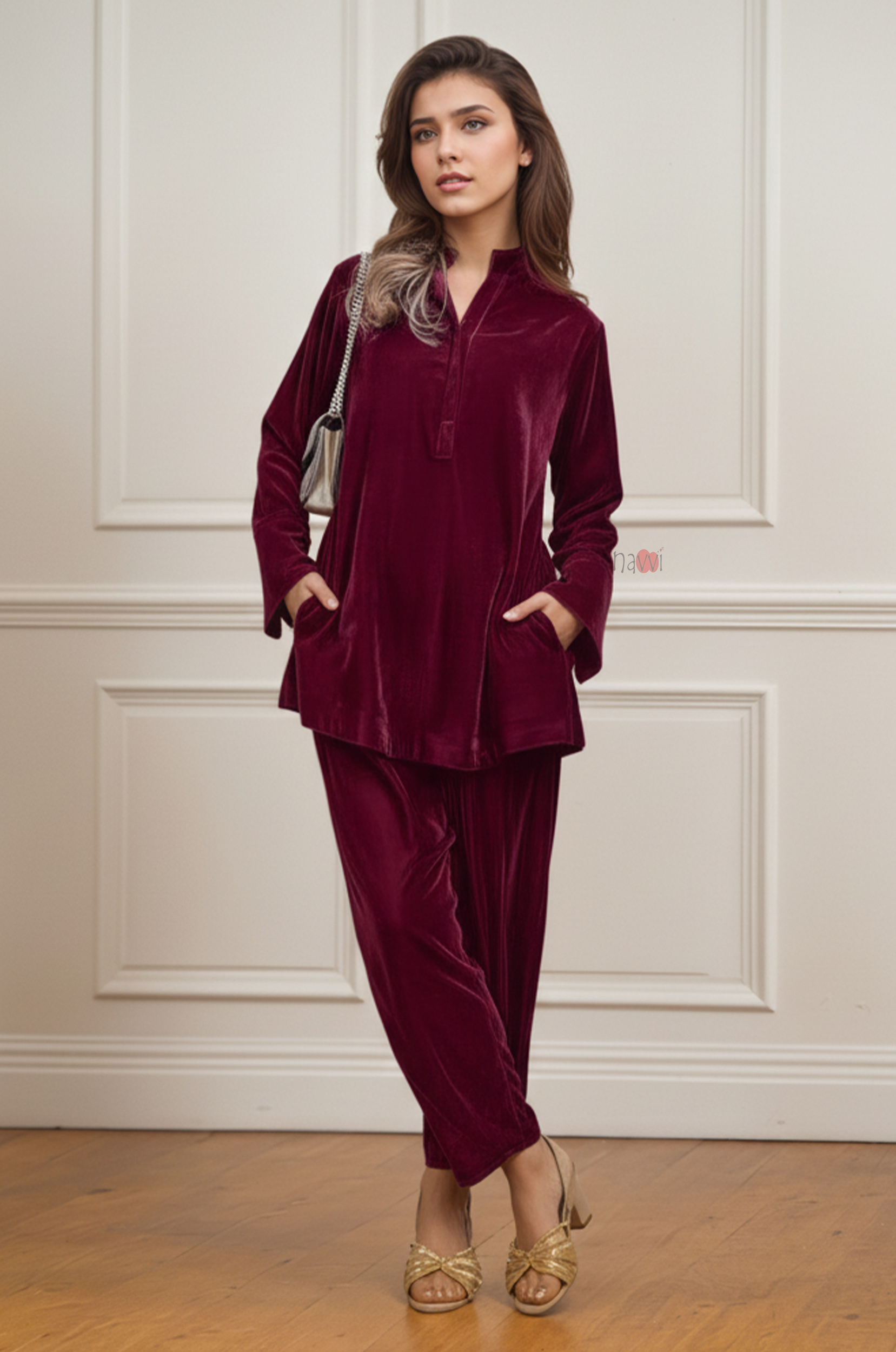 Plush Red Velvet Lounge Co-Ord