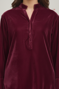 Plush Red Velvet Lounge Co-Ord