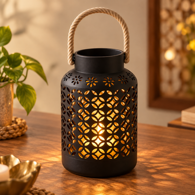 Floral Cutout Lantern Candlelight Decoration