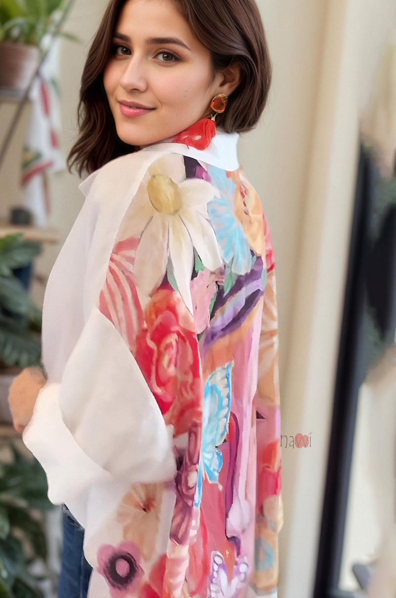 Floral Harmony Cape Shirt