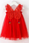 Red Butterfly Summer Party Dress - Navvi.in