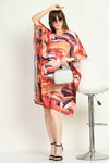 Red Check Short Kaftan Dress - Navvi.in