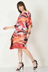 Red Check Short Kaftan Dress - Navvi.in