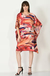 Red Check Short Kaftan Dress - Navvi.in
