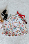 Red Ribbon Tie Chiffon Summer Dress - Navvi.in